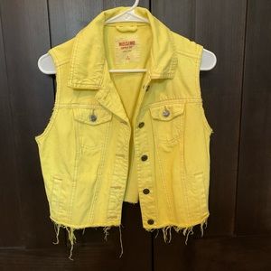 Yellow jean jacket vest